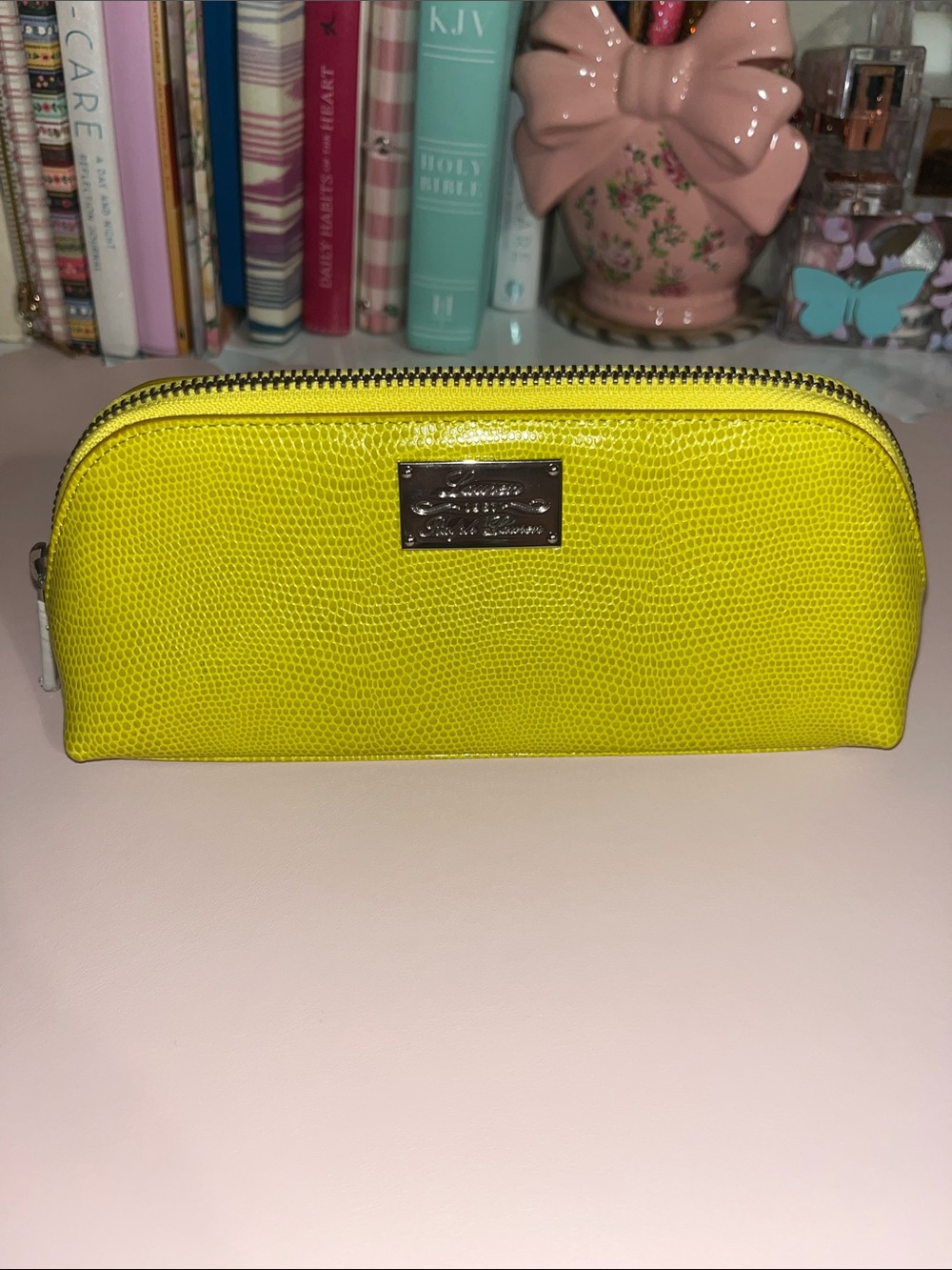 Lauren Ralph Lauren Yellow Cosmetic/Pen Pouch